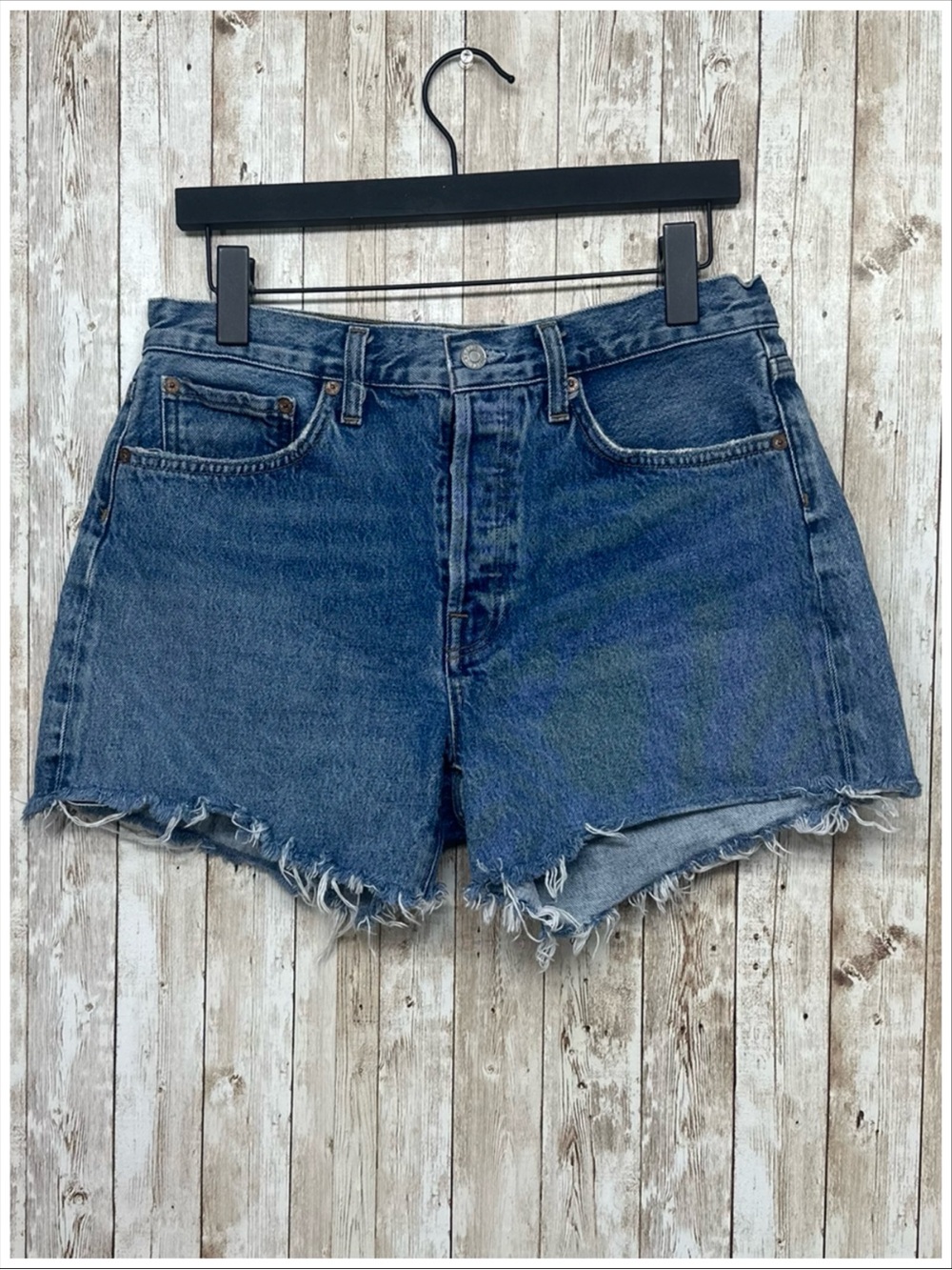 AGOLDE Button Fly Parker Long Jean Shorts ~ Size 28 ~ Item #501 - Picture 1 of 10